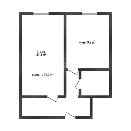 
   Продам 1-комнатную, 42.4 м², Круговая ул, 4в/6

. Фото 1.