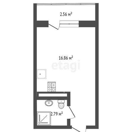 
   Продам 1-комнатную, 19.7 м², Заполярная ул, 45

. Фото 1.