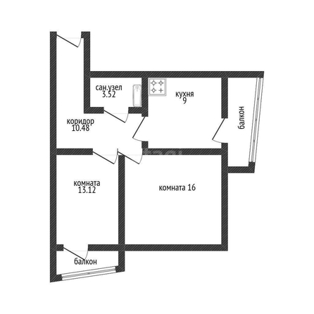 
   Продам 2-комнатную, 55.3 м², Круговая ул, 4в/1

. Фото 1.