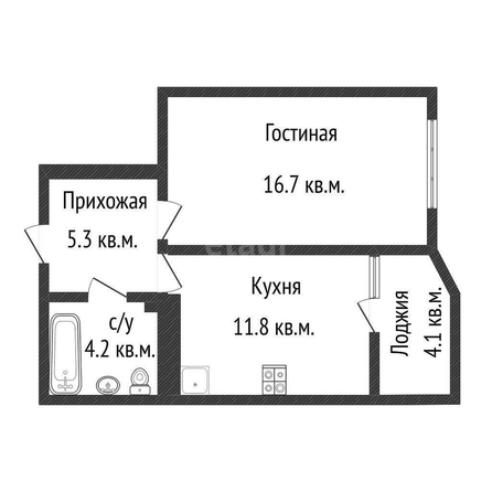 
   Продам 1-комнатную, 38 м², Боспорская ул, 6

. Фото 1.