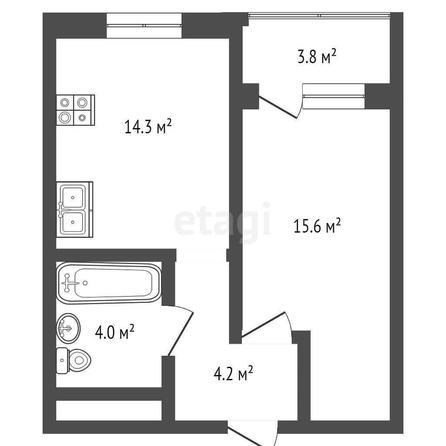 
   Продам 1-комнатную, 39 м², Питерская ул, 40/1

. Фото 15.