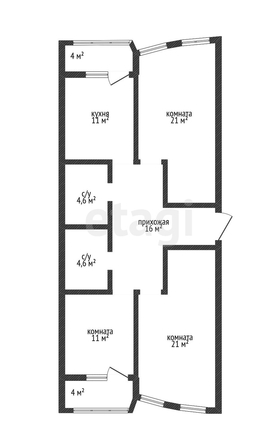 
   Продам 3-комнатную, 92 м², Уральская ул, 100/5

. Фото 7.