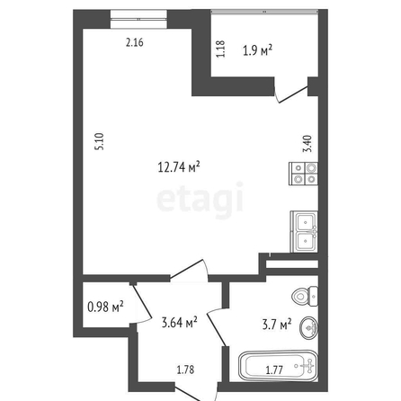 
   Продам студию, 28.9 м², Конгрессная ул, 19/3

. Фото 20.