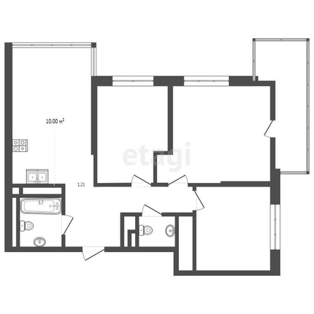 
   Продам 3-комнатную, 66.4 м², Конгрессная ул, 41/1

. Фото 39.