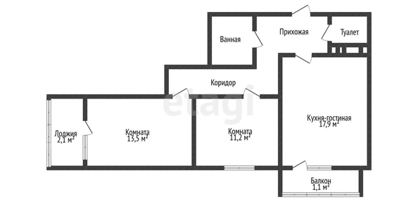 
   Продам 2-комнатную, 62.7 м², Домбайская ул, 55/1

. Фото 12.