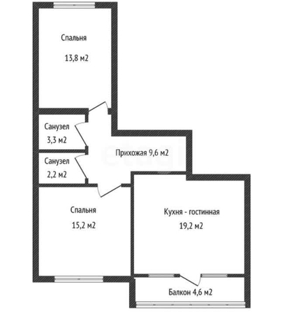 
   Продам 2-комнатную, 63.3 м², Домбайская ул, 55/6

. Фото 1.