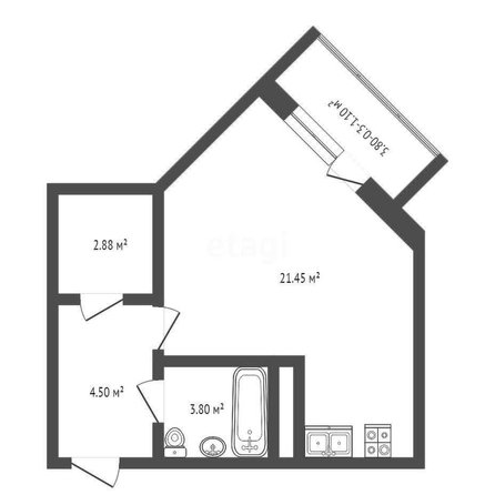 
   Продам студию, 33.7 м², Дубравная ул, 1

. Фото 1.