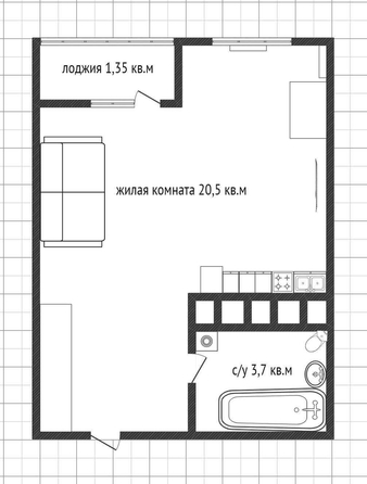 
   Продам студию, 25.5 м², Заполярная ул, 39/8

. Фото 1.