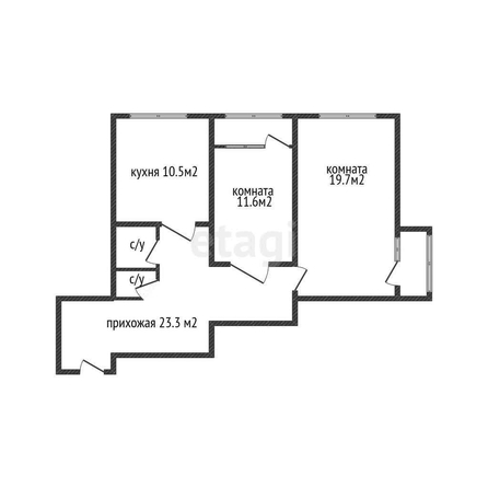 
   Продам 2-комнатную, 70.4 м², Черкасская ул, 83

. Фото 2.