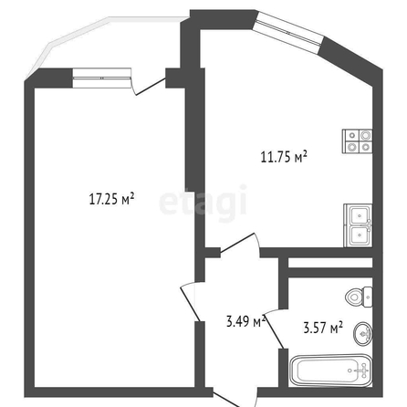 
   Продам 1-комнатную, 36.2 м², Заполярная ул, 35/9

. Фото 19.