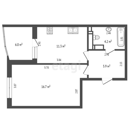 
   Продам 1-комнатную, 38.1 м², Конгрессная ул, 33/1

. Фото 25.