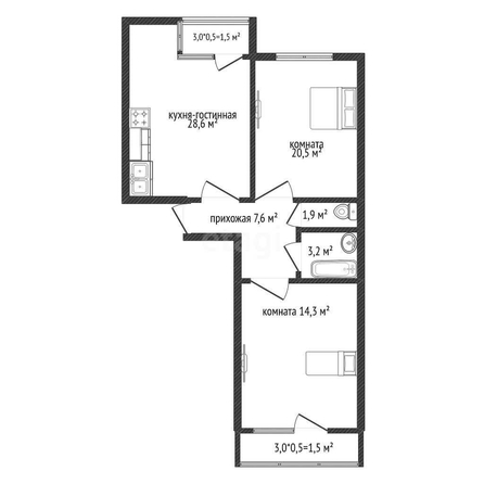 
   Продам 2-комнатную, 76.3 м², Дубравная ул, 1

. Фото 1.