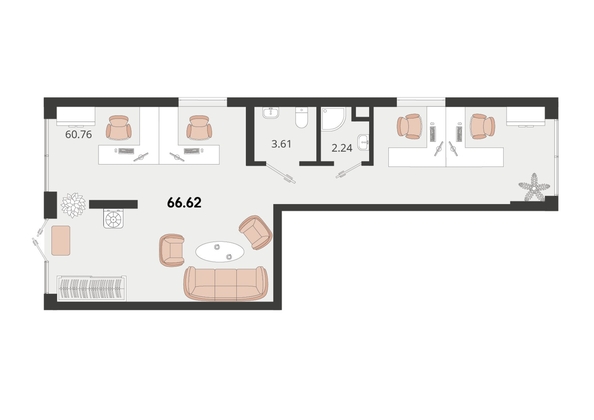 
   Продам офис, 66.62 м², Родные просторы, литера 14

. Фото 1.