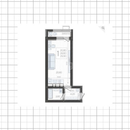 
   Продам студию, 29.9 м², Ярославская ул, 115

. Фото 1.