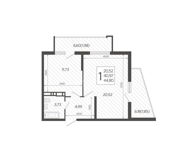 
   Продам 1-комнатную, 44.8 м², Режиссёр, литера 3

. Фото 1.