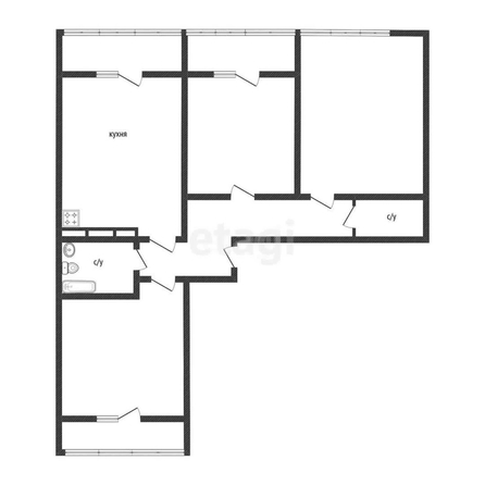 
   Продам 3-комнатную, 85.5 м², Гарантия на Обрывной, лит 2 б/с 3,4

. Фото 1.