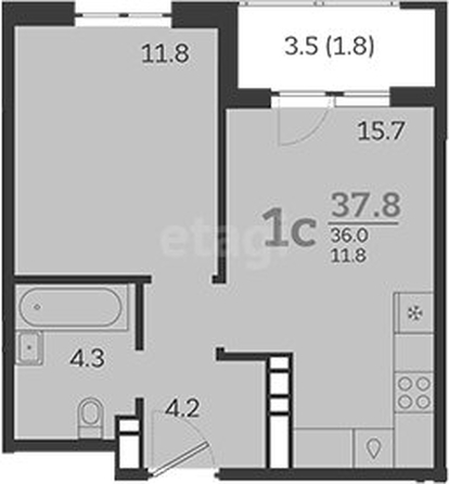 
   Продам 1-комнатную, 37.8 м², Колхозная ул, 5/2

. Фото 1.