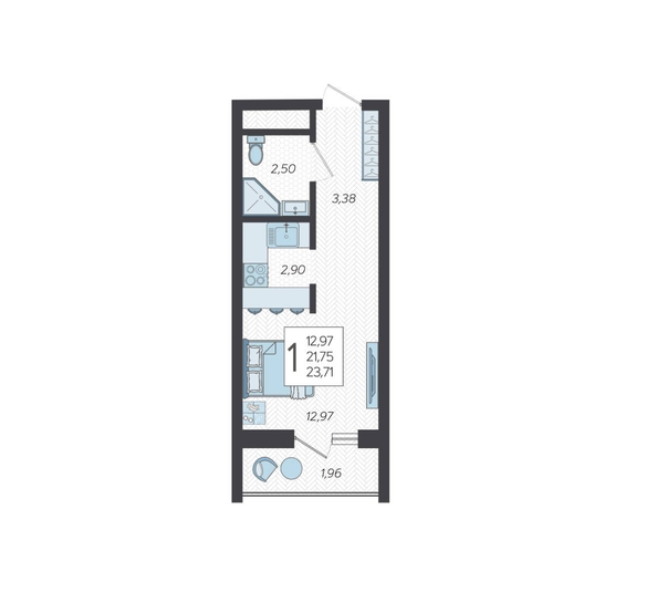 
   Продам 1-комнатную, 23.33 м², Ясногорская ул, 16/2к8

. Фото 2.