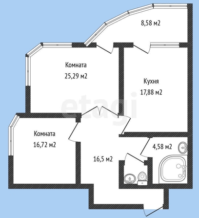 
   Продам 2-комнатную, 82.2 м², Рождественская Набережная ул, 4

. Фото 19.