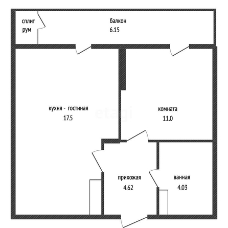 
   Продам 1-комнатную, 36.5 м², Западный Обход ул, 39/1  2

. Фото 1.