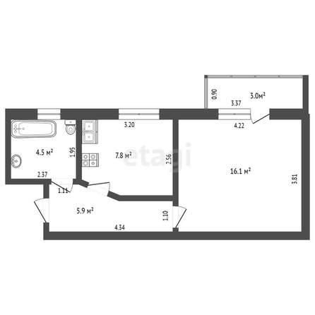 
   Продам 1-комнатную, 34.4 м², Тургенева ул, 3/10

. Фото 22.