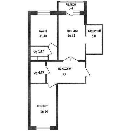 
   Продам 2-комнатную, 66.9 м², Севастопольская ул, 6/1

. Фото 1.