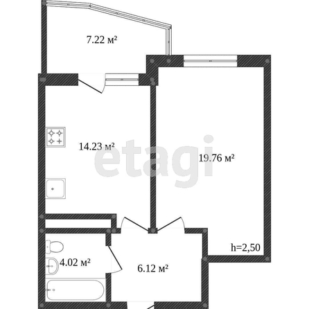 
   Продам 1-комнатную, 53.3 м², Промышленная ул, 19/2

. Фото 17.