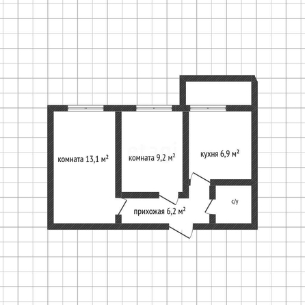 
   Продам 2-комнатную, 38.1 м², Тургенева ул, 33/5  37

. Фото 1.