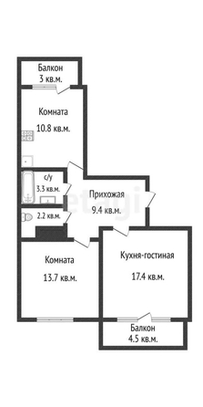 
   Продам 2-комнатную, 56.8 м², Домбайская ул, 55/1

. Фото 25.