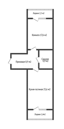 
   Продам 1-комнатную, 54.2 м², Буденного ул, 129

. Фото 1.