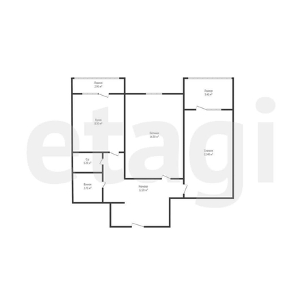 
   Продам 2-комнатную, 53.1 м², КИМ ул, 1

. Фото 16.