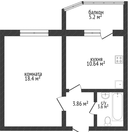 
   Продам 1-комнатную, 39.6 м², Героя Георгия Бочарникова ул, 4/1

. Фото 33.