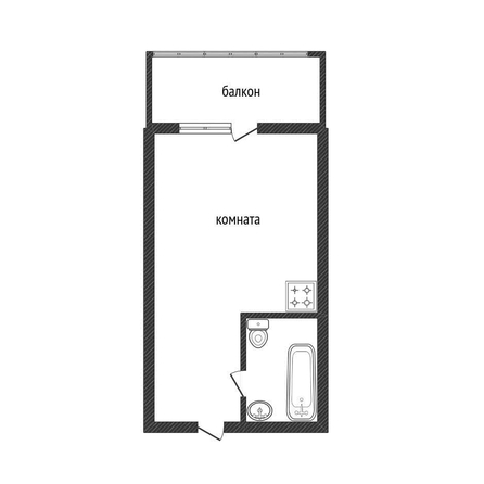 
   Продам студию, 19.5 м², Комарова ул, 21б

. Фото 1.