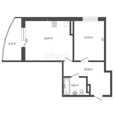 
   Продам 1-комнатную, 44.2 м², Григория Булгакова ул, 8/1

. Фото 14.