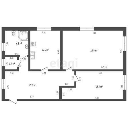 
   Продам 3-комнатную, 86.4 м², Изосимова ул, 20

. Фото 13.