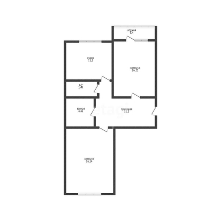 
   Продам 2-комнатную, 62.4 м², Карякина ул, 5/1

. Фото 1.