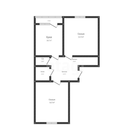 
   Продам 2-комнатную, 59.8 м², Мурата Ахеджака ул, 12/4

. Фото 1.