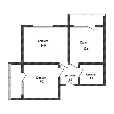 
   Продам 2-комнатную, 42.1 м², Героя Пешкова ул, 14/3

. Фото 1.