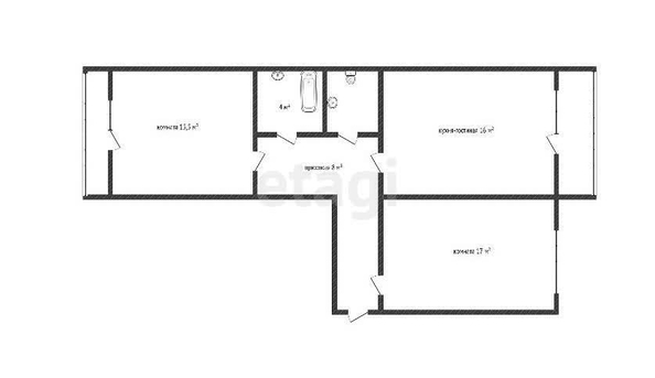 
   Продам 2-комнатную, 55.9 м², Комарова ул, 106б/4

. Фото 20.