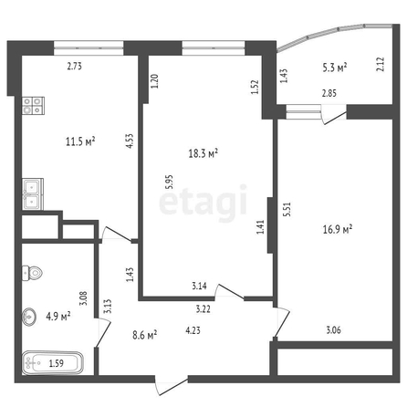 
   Продам 3-комнатную, 60.2 м², Цезаря Куникова ул, 24/3

. Фото 21.