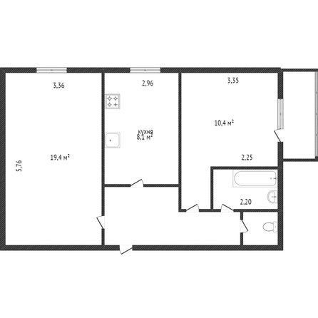 
   Продам 2-комнатную, 58.1 м², Хакурате ул, 12

. Фото 7.