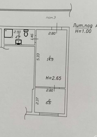 
   Продам 1-комнатный апартамент, 26 м², Ленина ул, 180Ак9

. Фото 5.