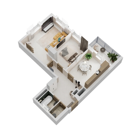 
  Продается 2-комн. квартира 58.74 м², в ЖК Золотой Берег, литер 6. Фото 1.