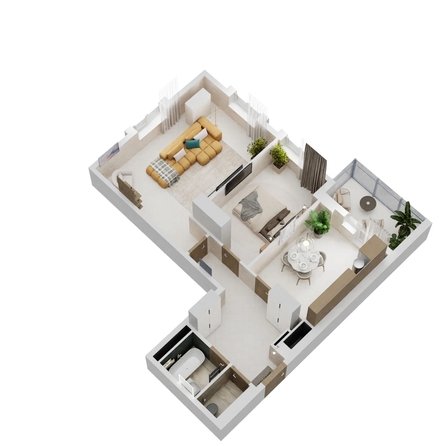 
  Продается 2-комн. квартира, 65.84 м², ЖК Золотой Берег, литер 3
. Фото 2.