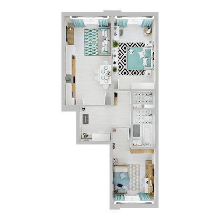 
  Продается 2-комн. квартира, 61.4 м², ЖК Зеленая территория, литера 1.2
. Фото 2.