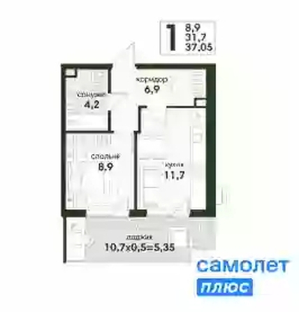 
  Продается 1-комн. квартира 37.05 м², в ЖК Новая Елизаветка, литер 17. Фото 9.