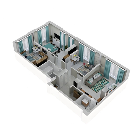 
  Продается 3-комн. квартира, 67.5 м², ЖК Зеленая территория, литера 1.1
. Фото 1.