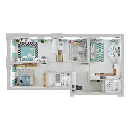 
  Продается 3-комн. квартира, 67.5 м², ЖК Зеленая территория, литера 1.1
. Фото 2.