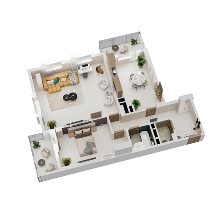 
  Продается 2-комн. квартира 97.37 м², в ЖК Золотой Берег, литер 3. Фото 2.