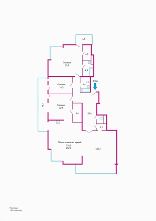 
  Продается  квартира, 259 м², Кирова ул, д. 84
. Фото 25.